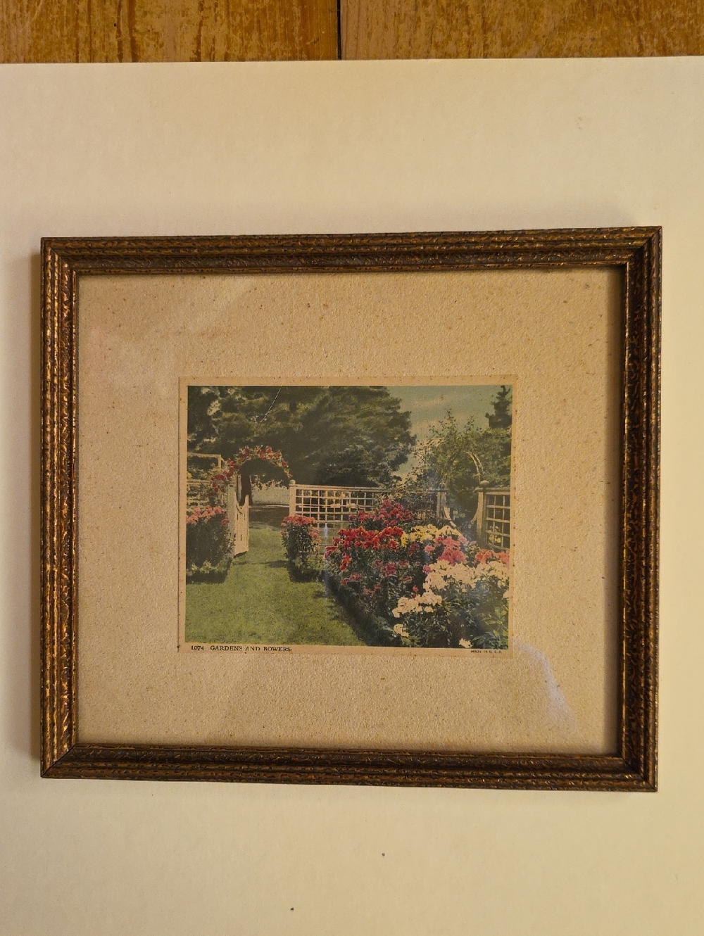Vintage Hand-Colored Print-Gardens and Bowers